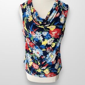 Chaps‎ Women's Size XL Top Shirt Sleeveless Blouse Stretch Draped Neckline